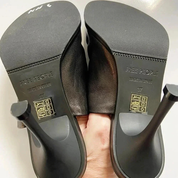 NEW Free People Leila Heeled Leather Mules size 37 US 6.5-7 - Picture 8 of 13